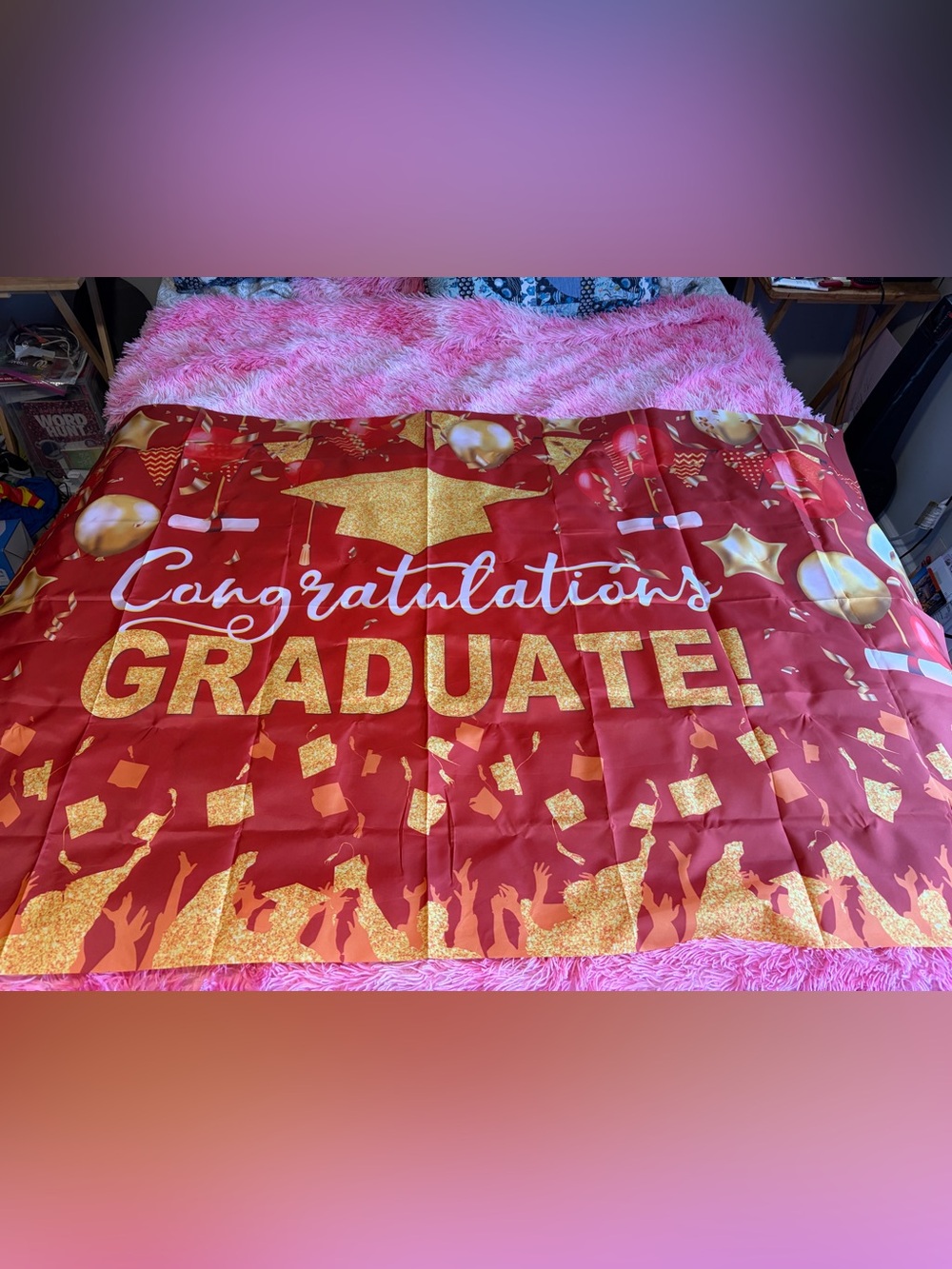 Red and Gold 'Congratulations GRADUATE!' Celebration Banner